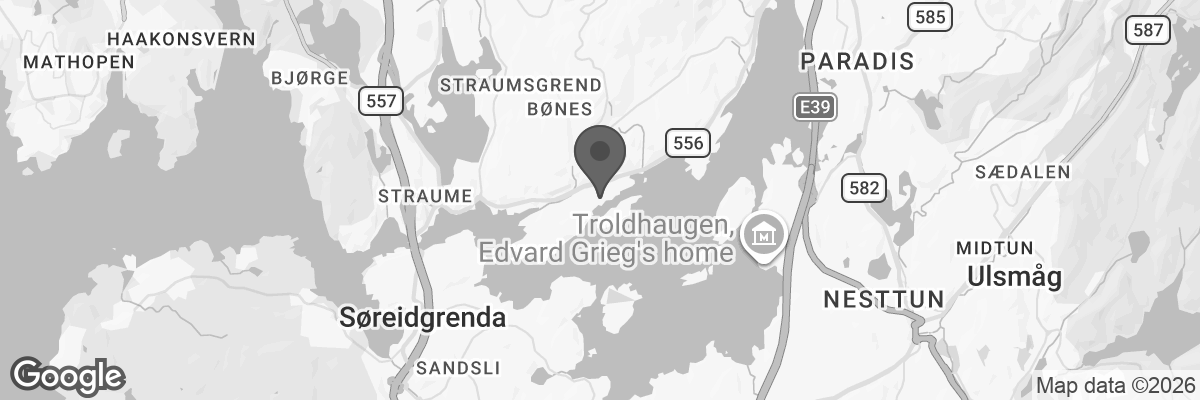 Bilde fra Google Maps, sentrert på adressen