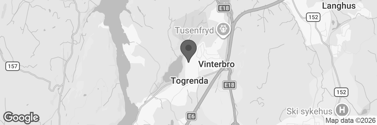 Bilde fra Google Maps, sentrert på adressen