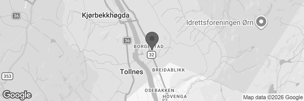 Bilde fra Google Maps, sentrert på adressen