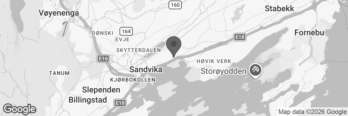 Bilde fra Google Maps, sentrert på adressen