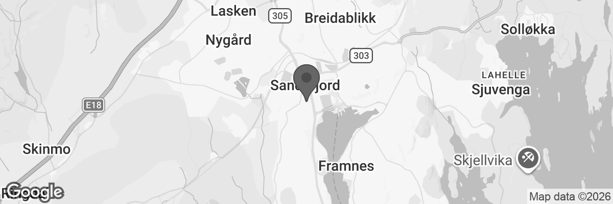 Bilde fra Google Maps, sentrert på adressen